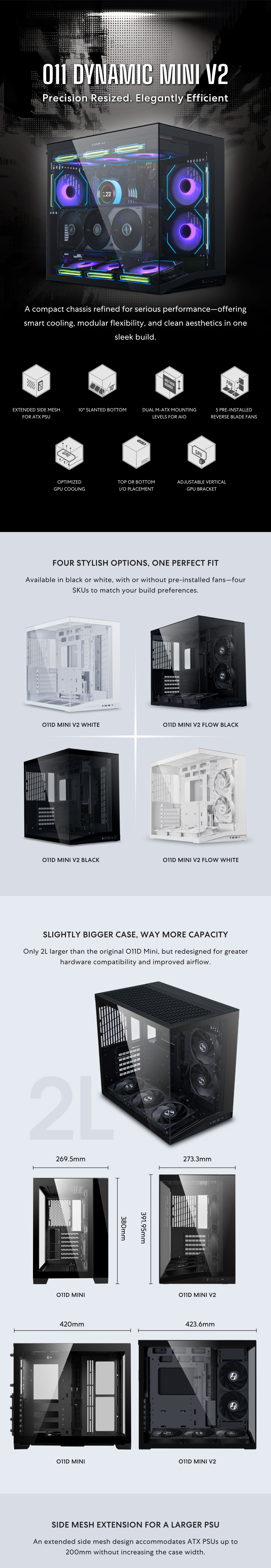 Lian-Li O11 DYNAMIC MINI V2 PC Case - White