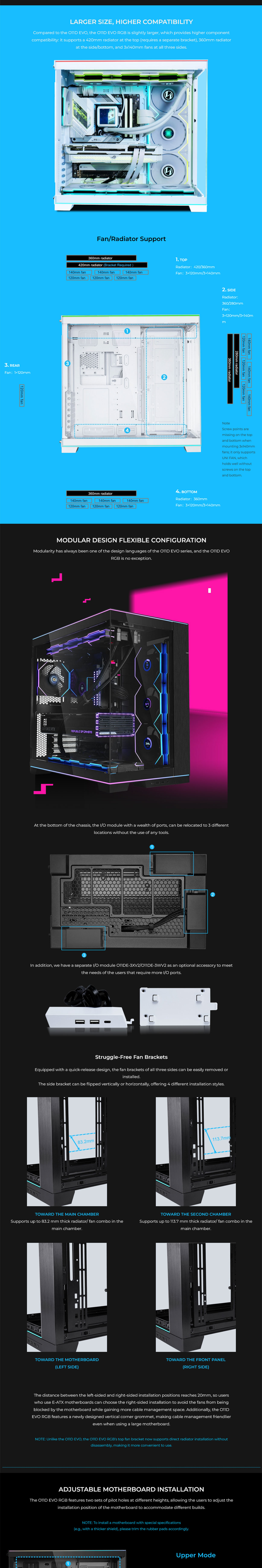 Lian-Li O11D EVO RGB Tempered Glass E-ATX Case - White