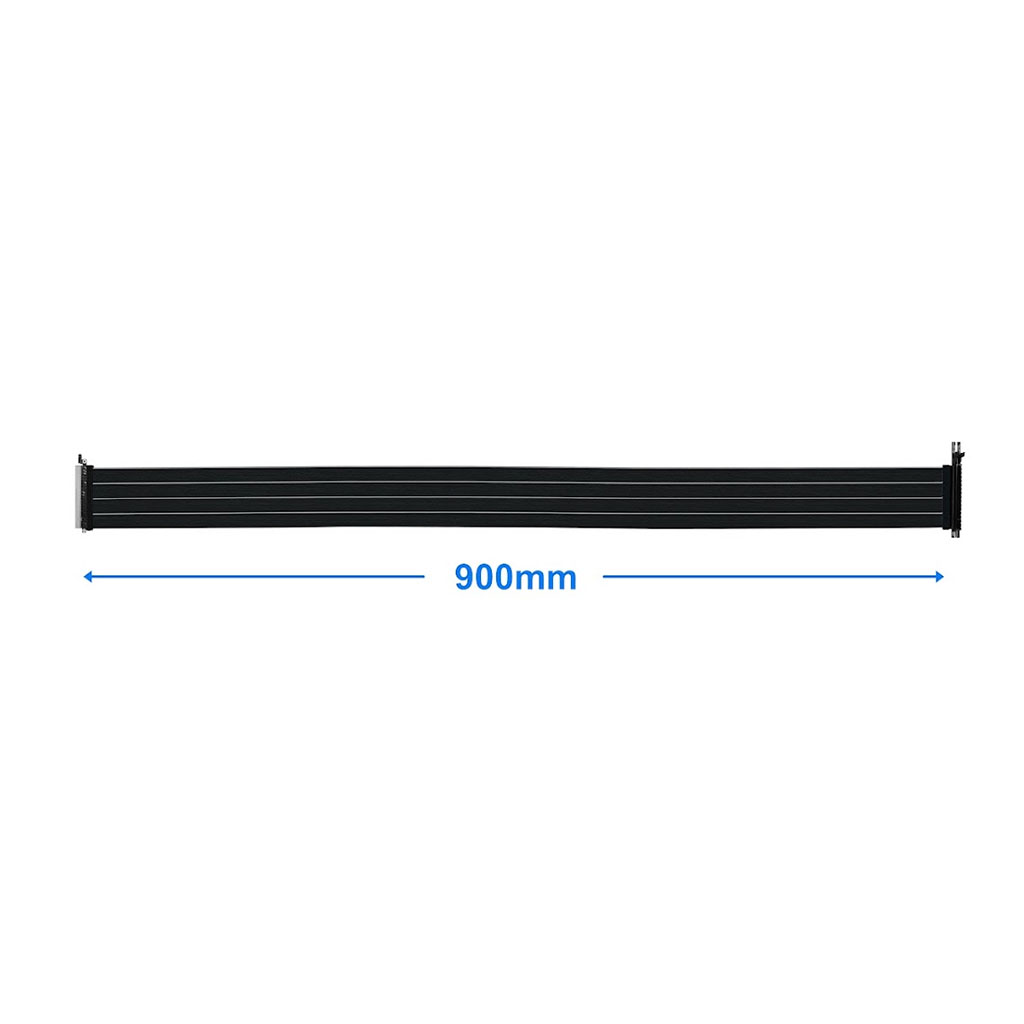 900mm Riser Lian-Li PW-PCIV-4-90X 900mm PCIe 4.0 Riser Cable - Black - PW-PCIV-4 ...