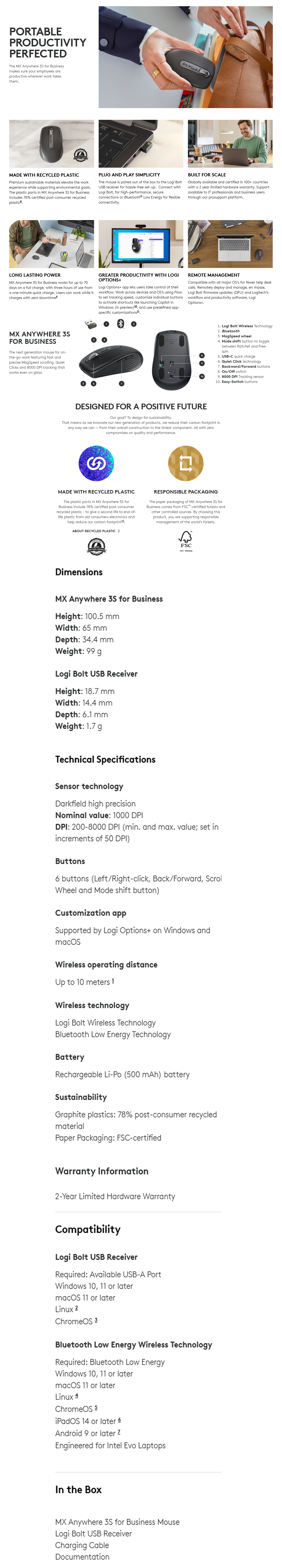 Logitech MX Anywhere 3S for Business Mouse