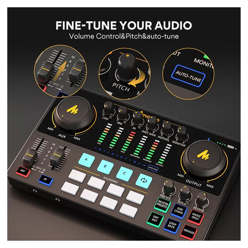 Manocaster Interface Maono CASTER E2 Gen2 Audio Interface & Podcast Equipment - XLR Mic Jack ...
