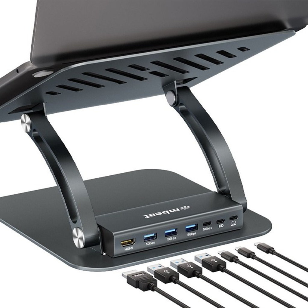 mbeat Stage P6 Laptop Stand with USB-C Dock - MB-STD-P6GRY | Mwave