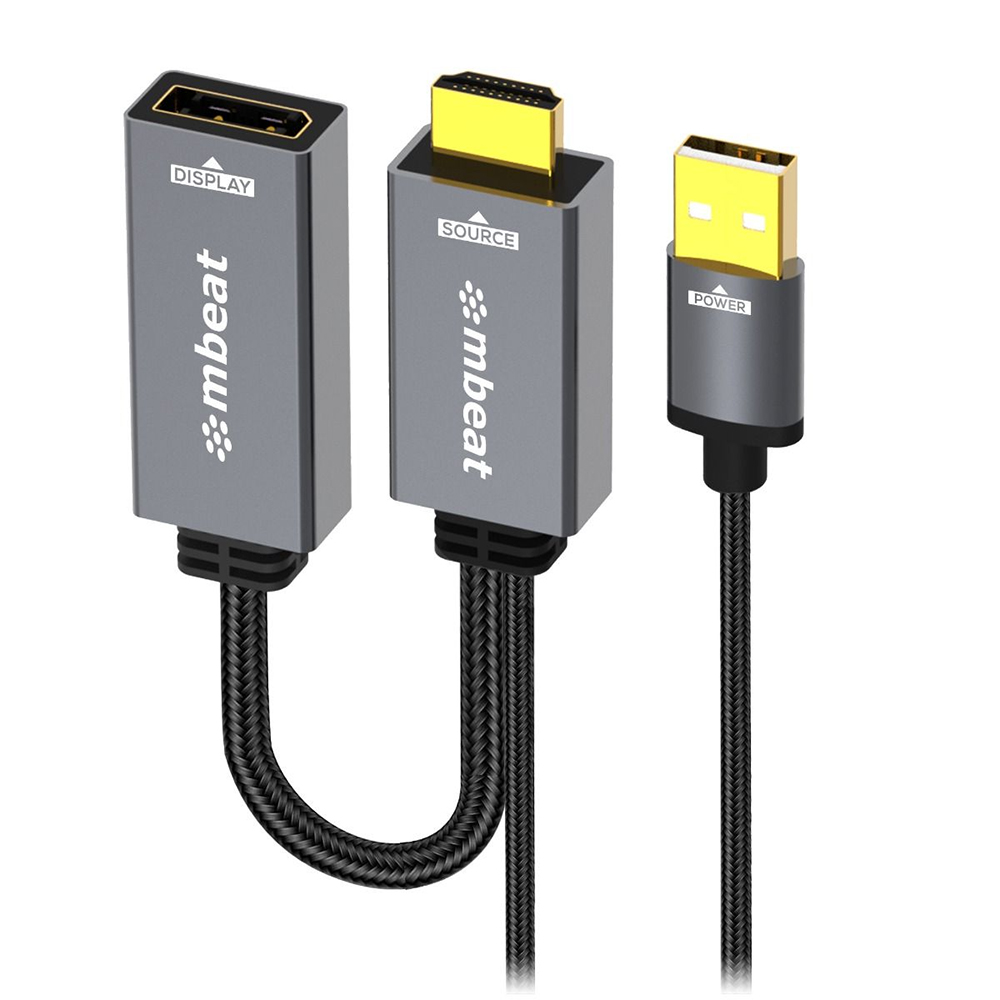 mbeat ToughLink HDMI to DisplayPort Active Adapter with USB Power MB
