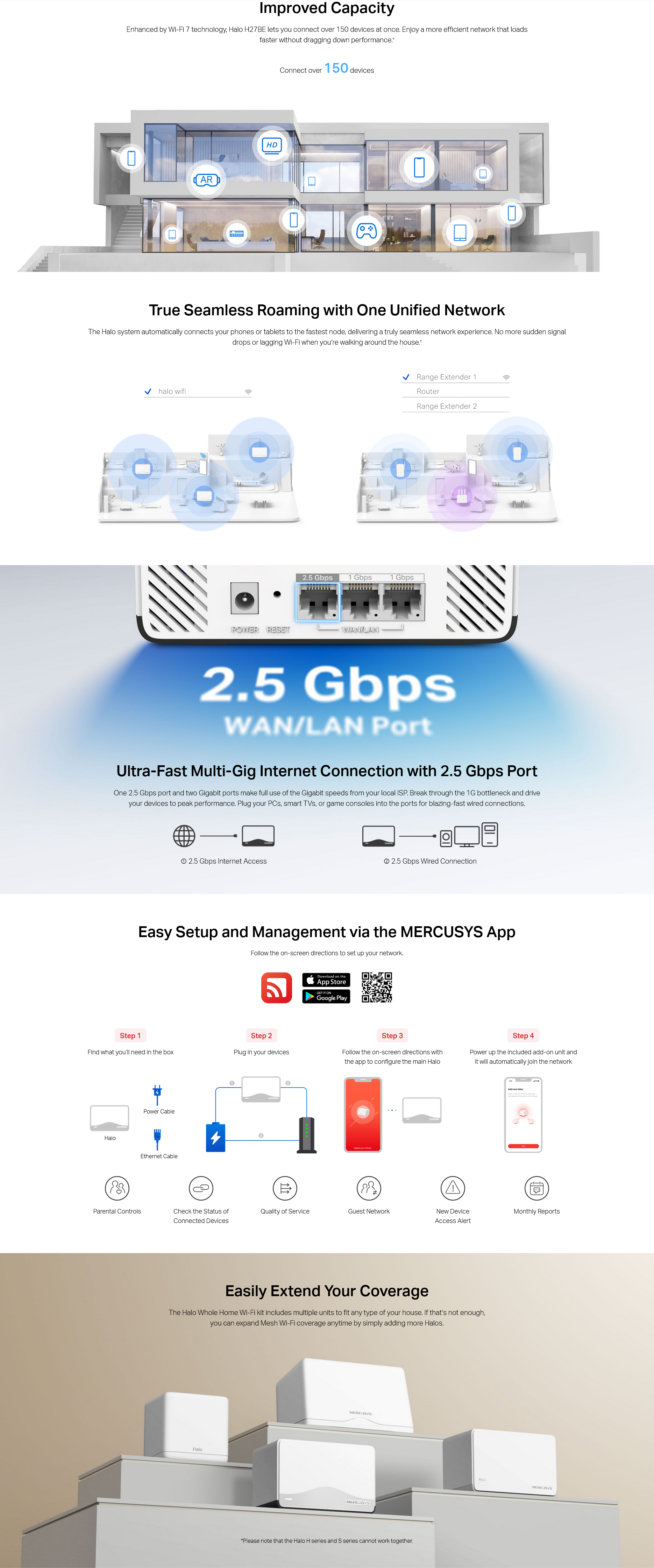 Mercusys Halo H27BE BE3600 Whole Home Mesh Wi-Fi 7 System - 3 Pack