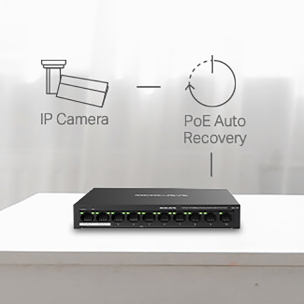 Mercusys MS110P 10-Port 10/100Mbps Desktop Switch with 8-Port PoE+
