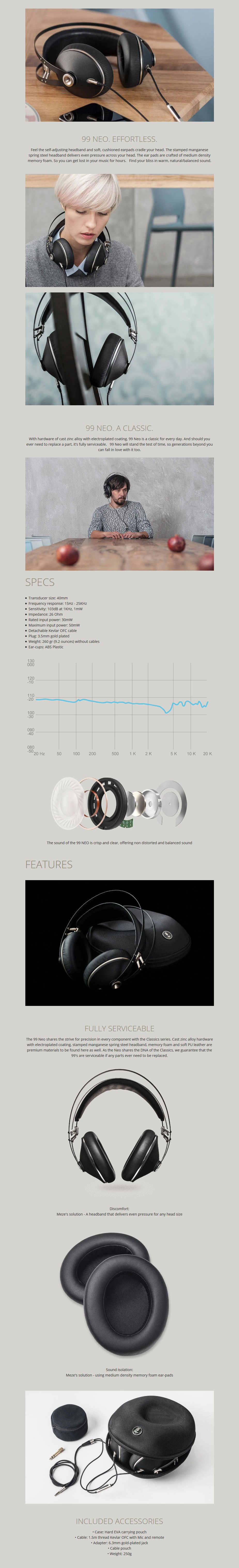 Meze 99 Neo Over-Ear Audiophile Headphones - Desktop Overview 1