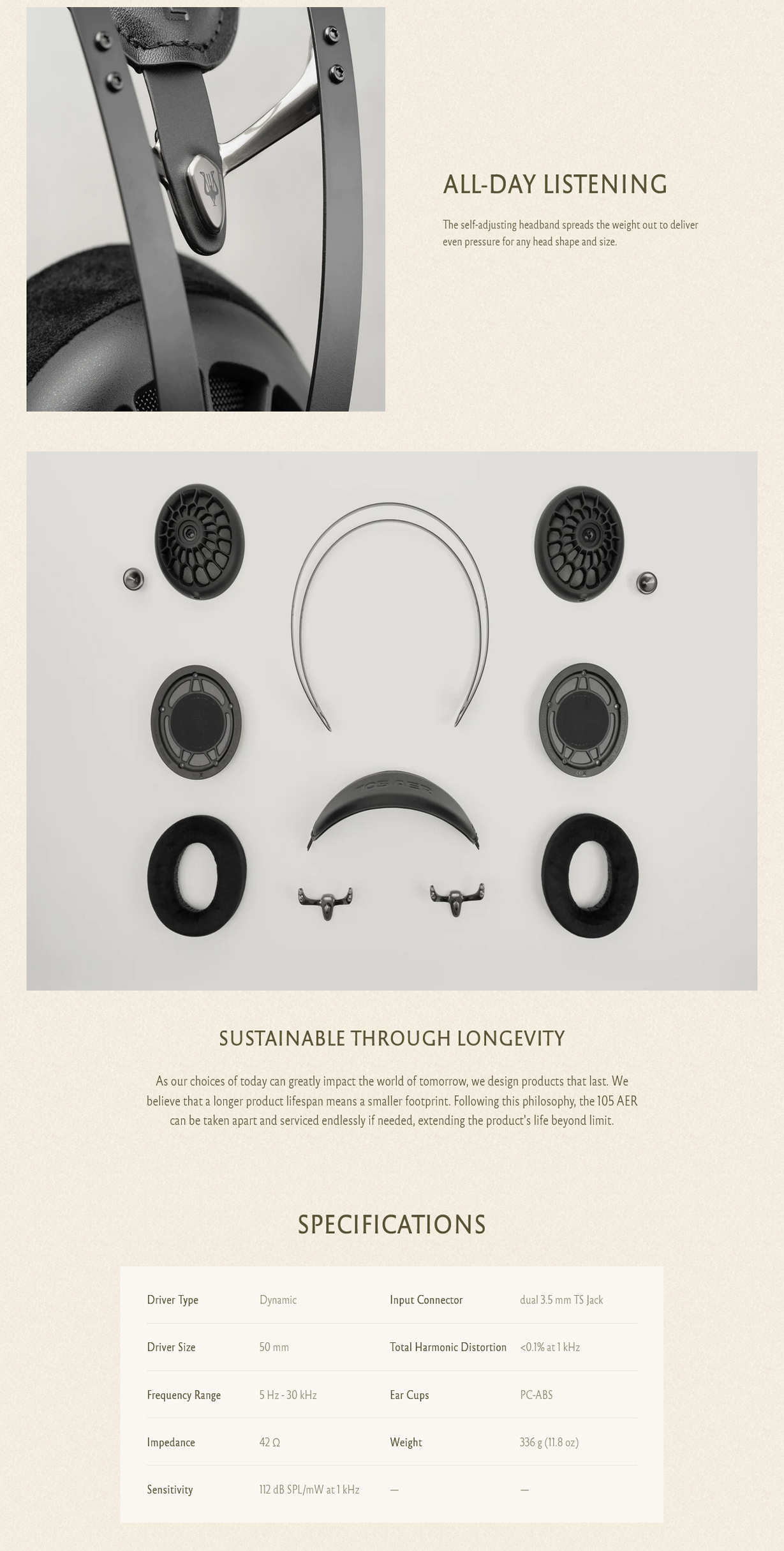 Meze Audio 105 AER Open Back Audiophile Headphones