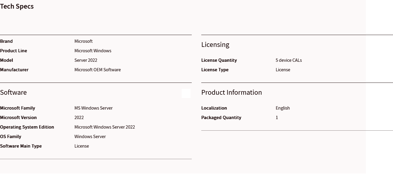 Microsoft OEM Windows Server 2022 - 5 devices CAL - R18-06430 | Mwave