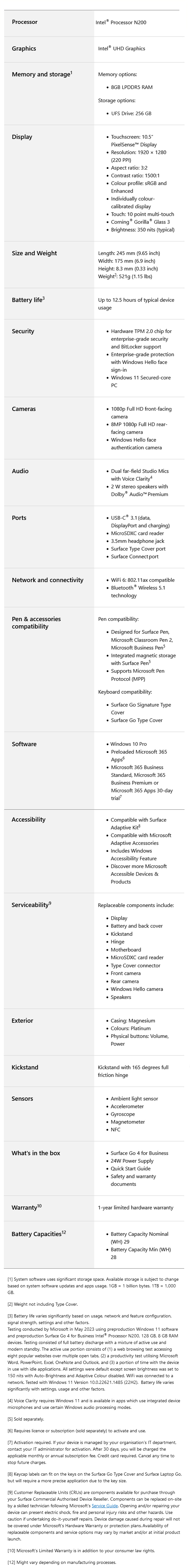Microsoft Surface Go 4 For Business 10.5" Tablet 8GB 256GB W10P