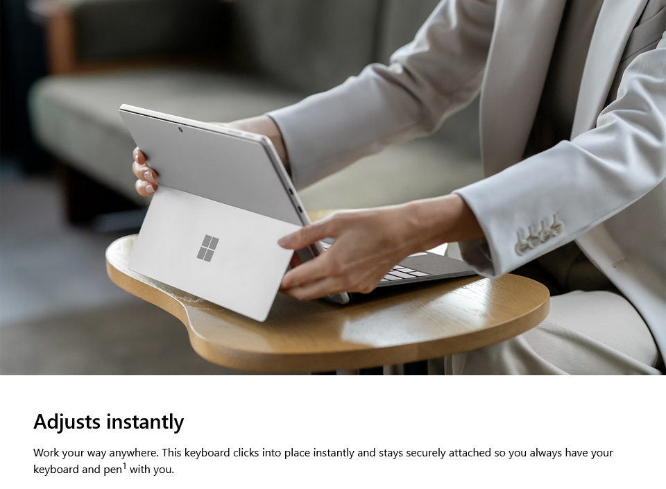 Microsoft Surface Pro 13" Keyboard with Pen Storage for Business - Platinum