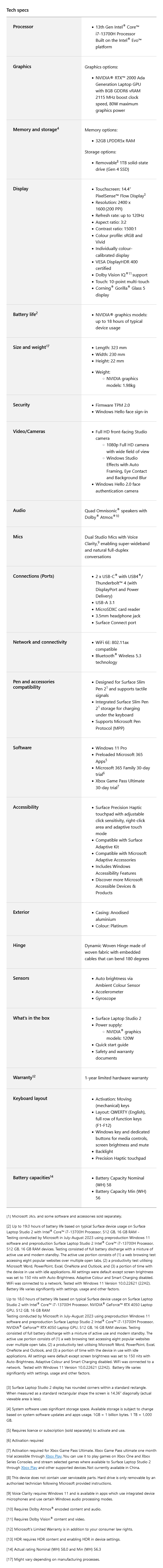 Microsoft Surface Studio 2 For Business 14.4" i7 32GB 1TB RTX2000 W11P