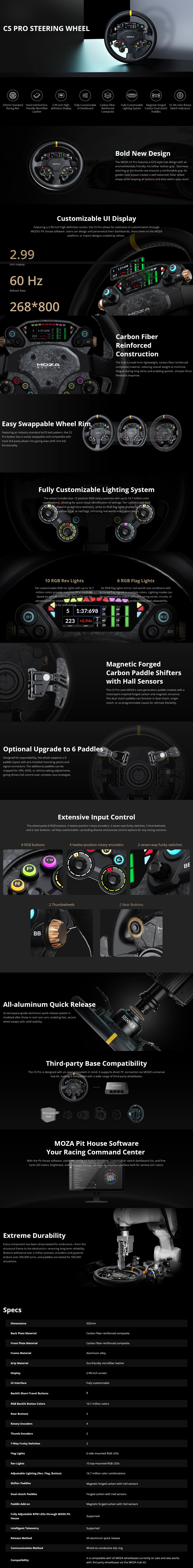 MOZA Racing CS Pro Steering Wheel