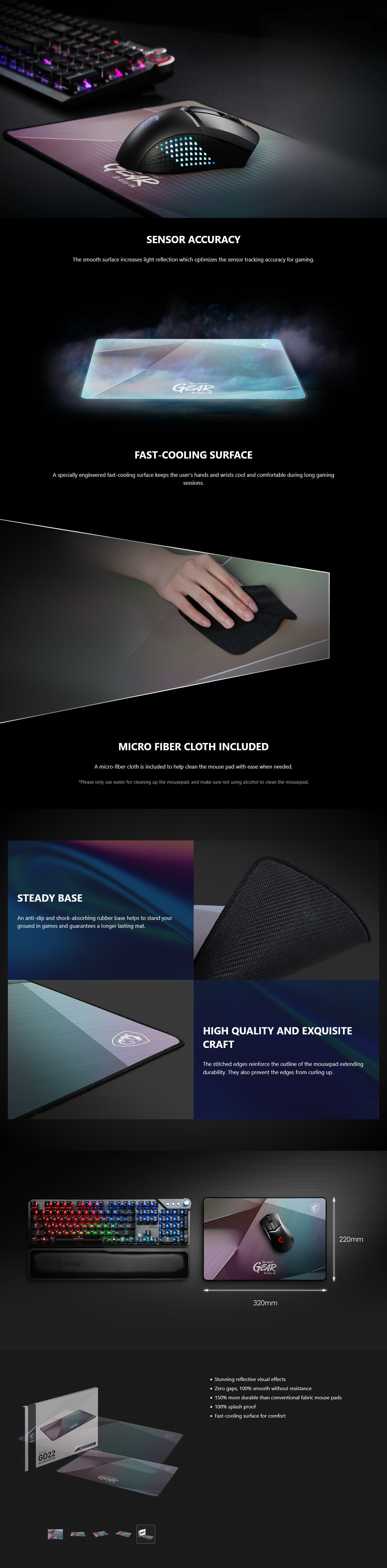 MSI Agility GD22 Medium Gaming Mouse Pad - Gleam Edition