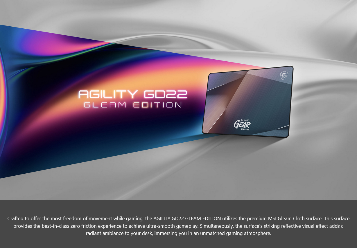 MSI Agility GD22 Medium Gaming Mouse Pad - Gleam Edition