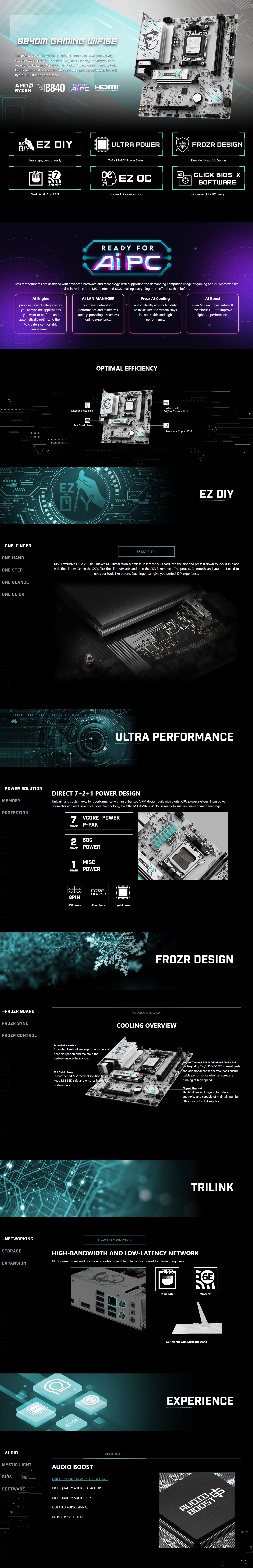 MSI B840M GAMING WIFI6E AM5 Micro-ATX Motherboard