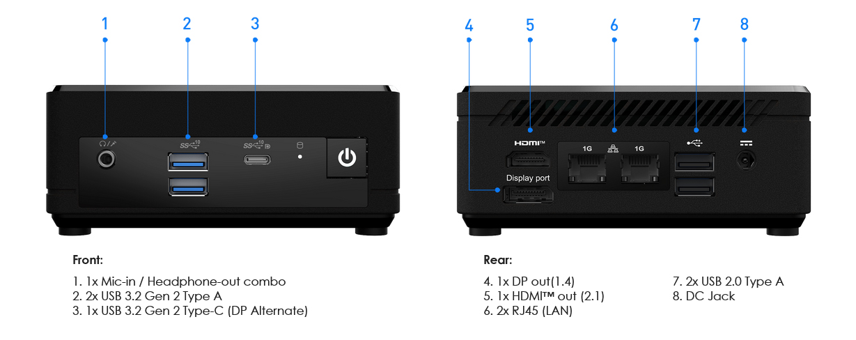 MSI Cubi N ADL Mini PC Celeron N100 4GB 128GB W11P