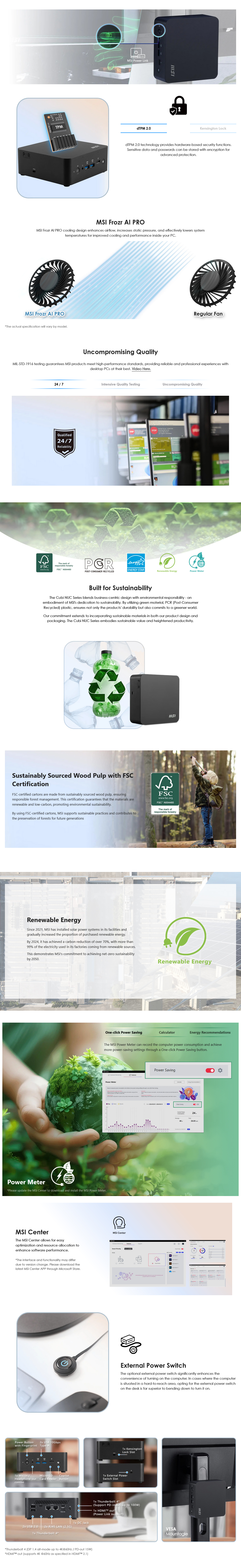 MSI CUBI NUC AI+ 2MG Mini PC - Intel Core Ultra 9-288V, 32GB, 2TB, W11 Pro