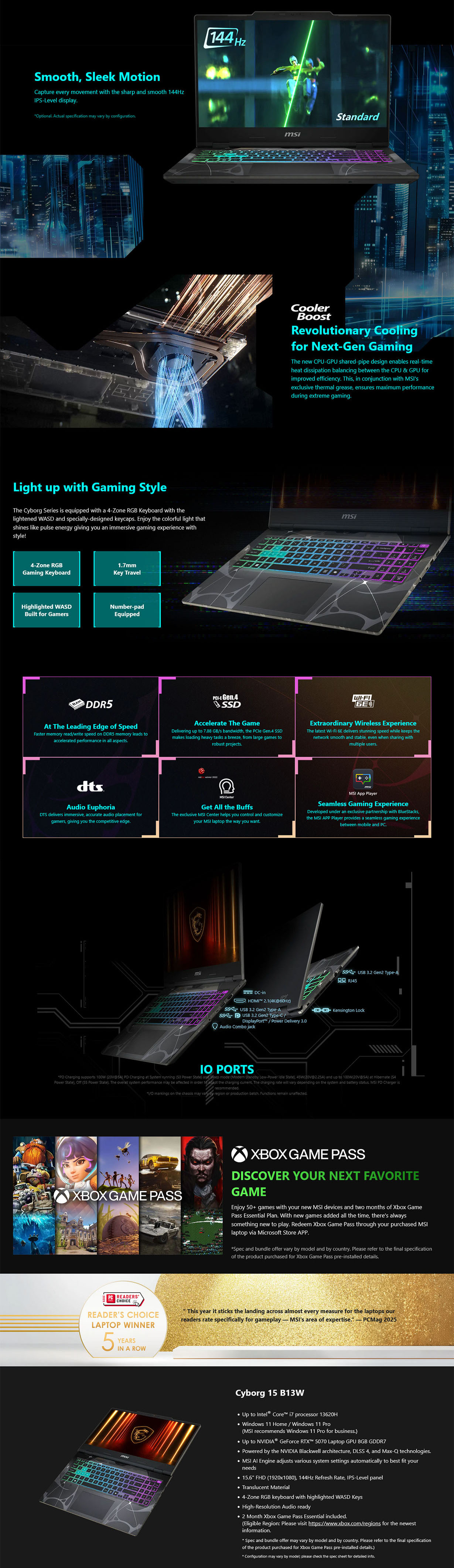 MSI Cyborg 15 B13WFKG 15.6