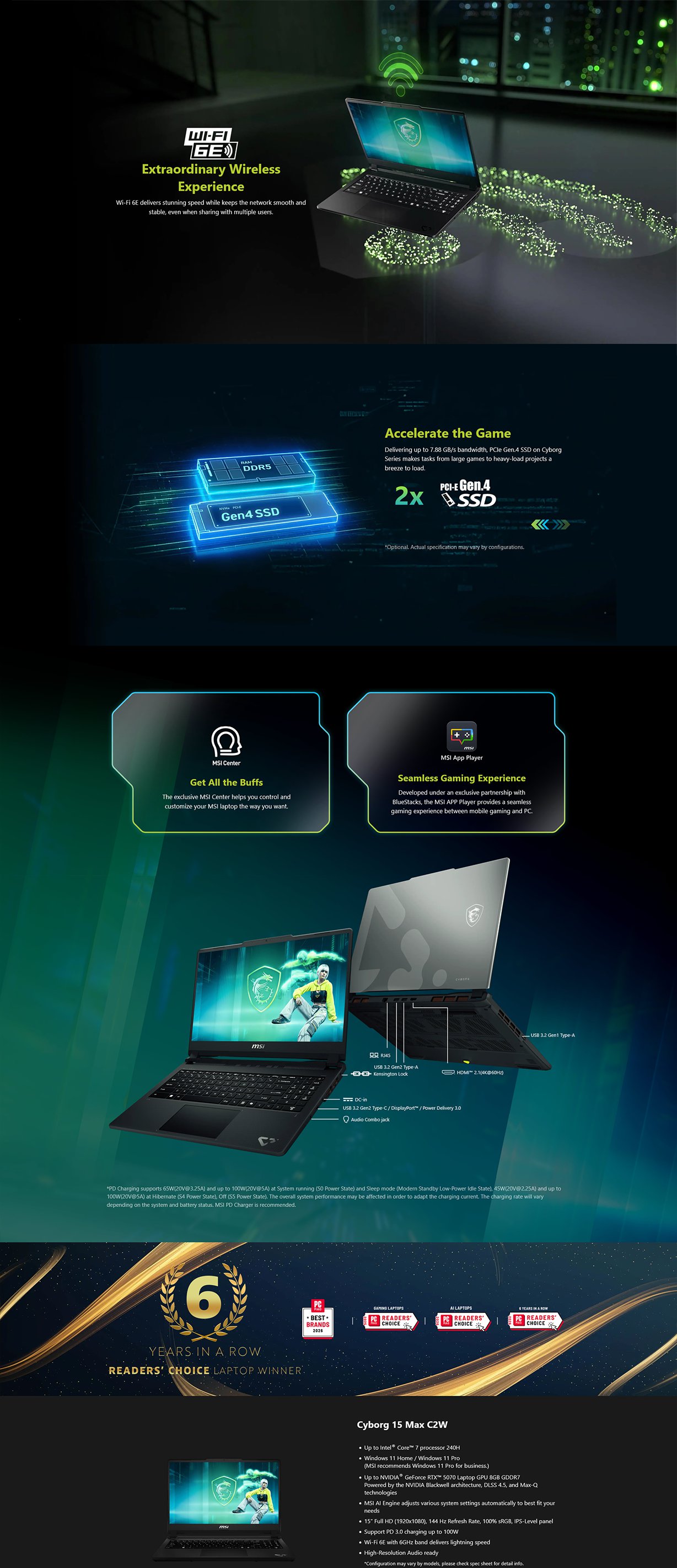 MSI Cyborg 15 Max C2WG 15.6