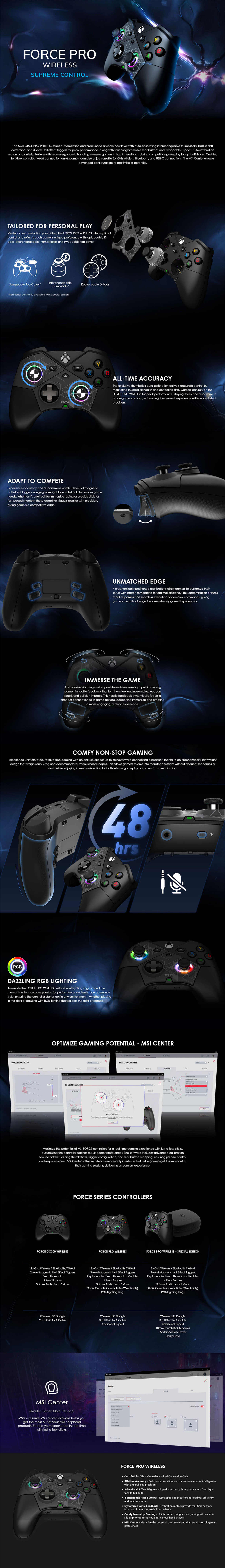 MSI FORCE Pro Wireless Gaming Controller - FORCE PRO WIRELESS | Mwave