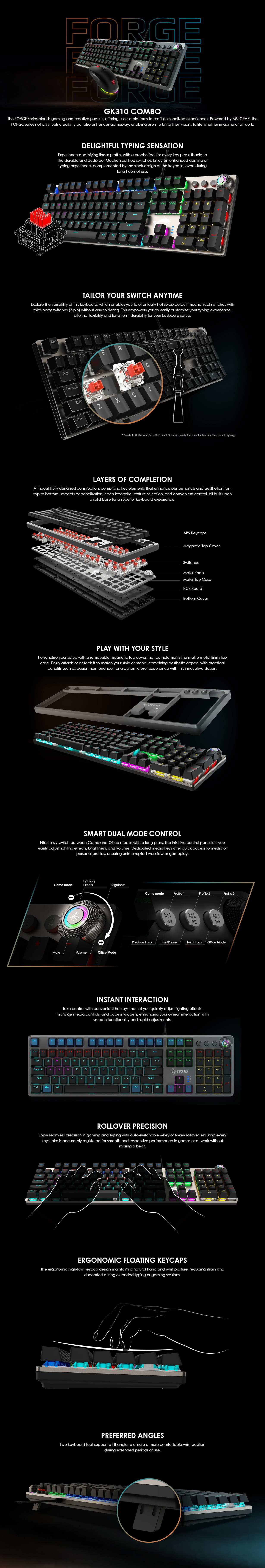 MSI Forge GK310 RGB Wired Gaming Keyboard & Mouse Combo