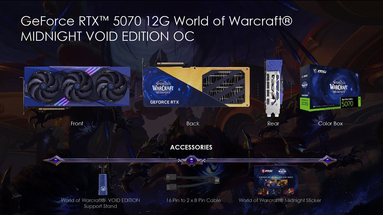 MSI GeForce RTX 5070 12G World of Warcraft MIDNIGHT VOID EDITION OC Video Card