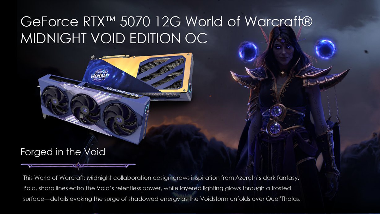 MSI GeForce RTX 5070 12G World of Warcraft MIDNIGHT VOID EDITION OC Video Card