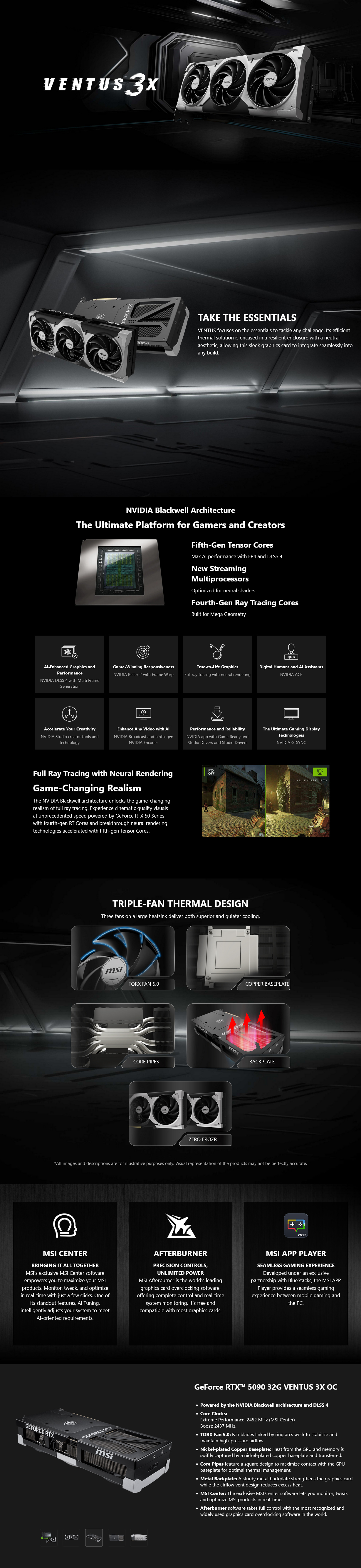 MSI GeForce RTX 5090 VENTUS 3X OC 32GB Video Card