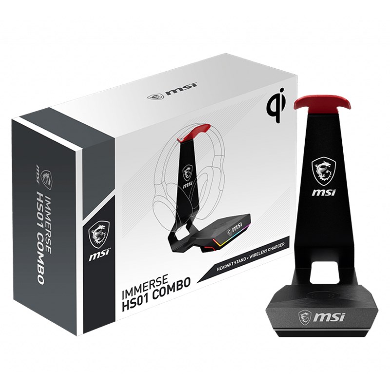 MSI Immerse HS01 Combo RGB Headset Stand & Wireless Charger HS01