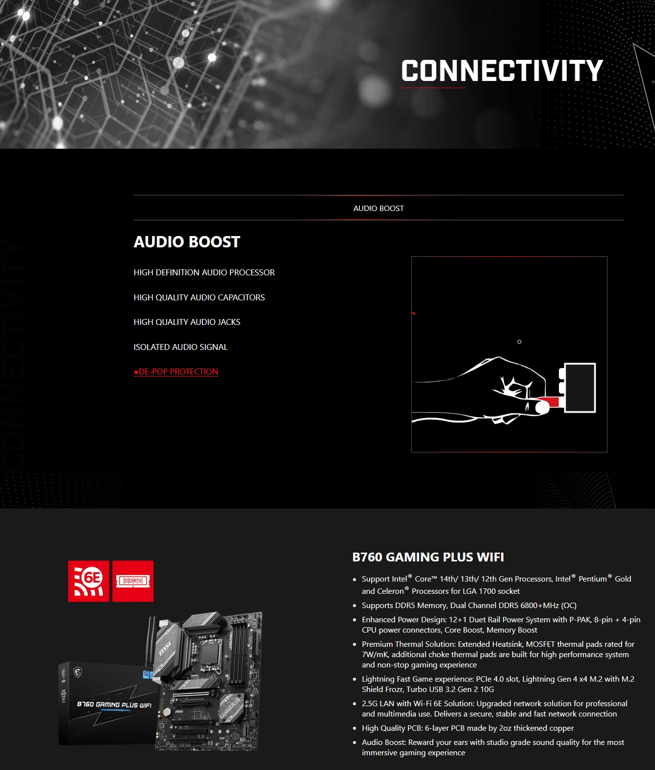 MSI MAG B760 GAMING PLUS WIFI ATX Motherboard