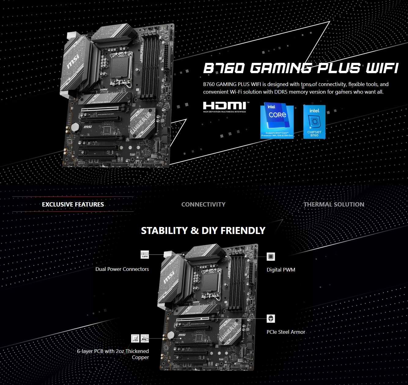 MSI MAG B760 GAMING PLUS WIFI ATX Motherboard
