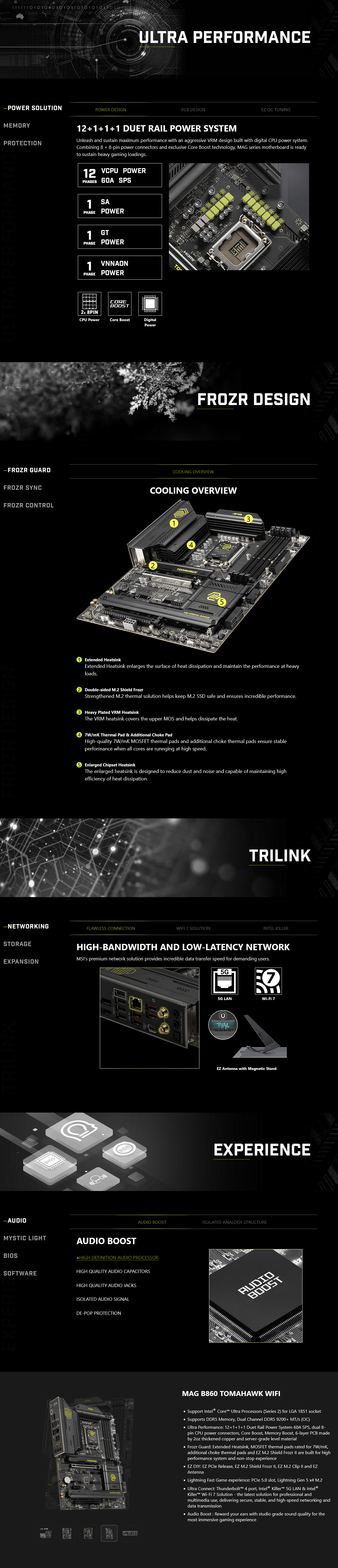MSI MAG B860 TOMAHAWK WIFI LGA 1851 ATX Motherboard
