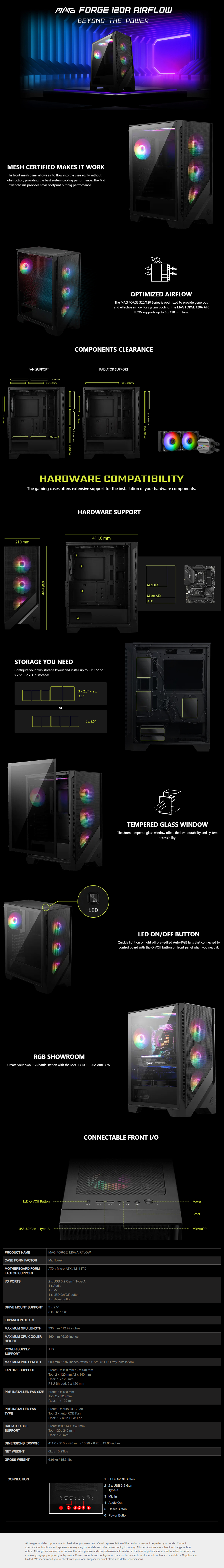 Obudowa PC MSI MAG FORGE 120A AIRFLOW - MSI | Sklep