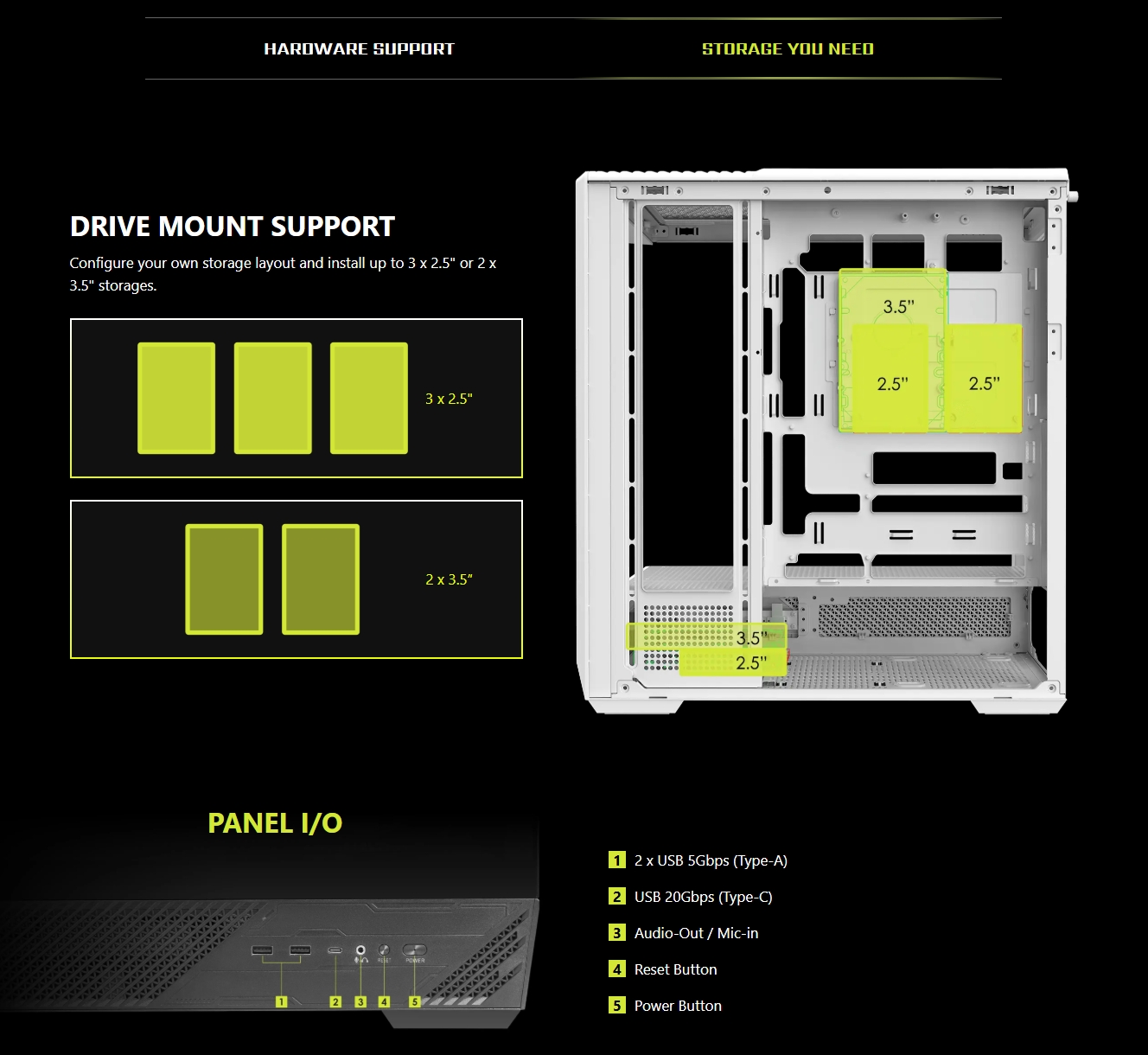 MSI MAG PANO 130R PZ Mid-Tower ATX Case - White