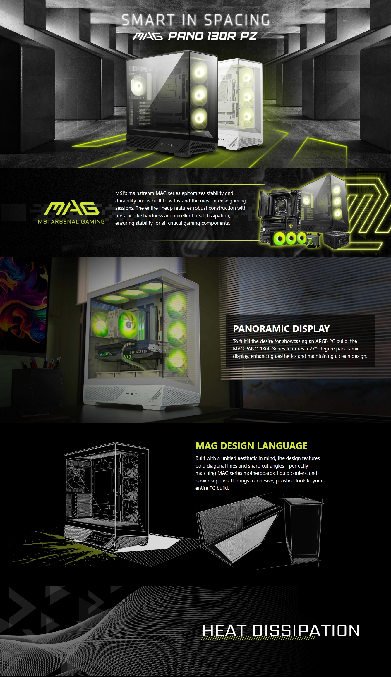MSI MAG PANO 130R PZ Mid-Tower ATX Case - White