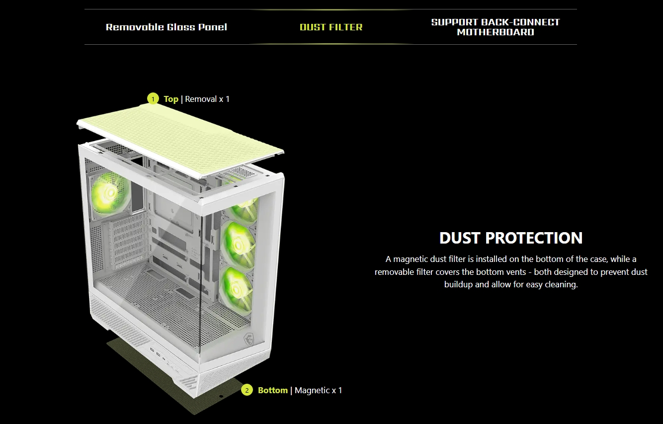 MSI MAG PANO 130R PZ Mid-Tower ATX Case - White