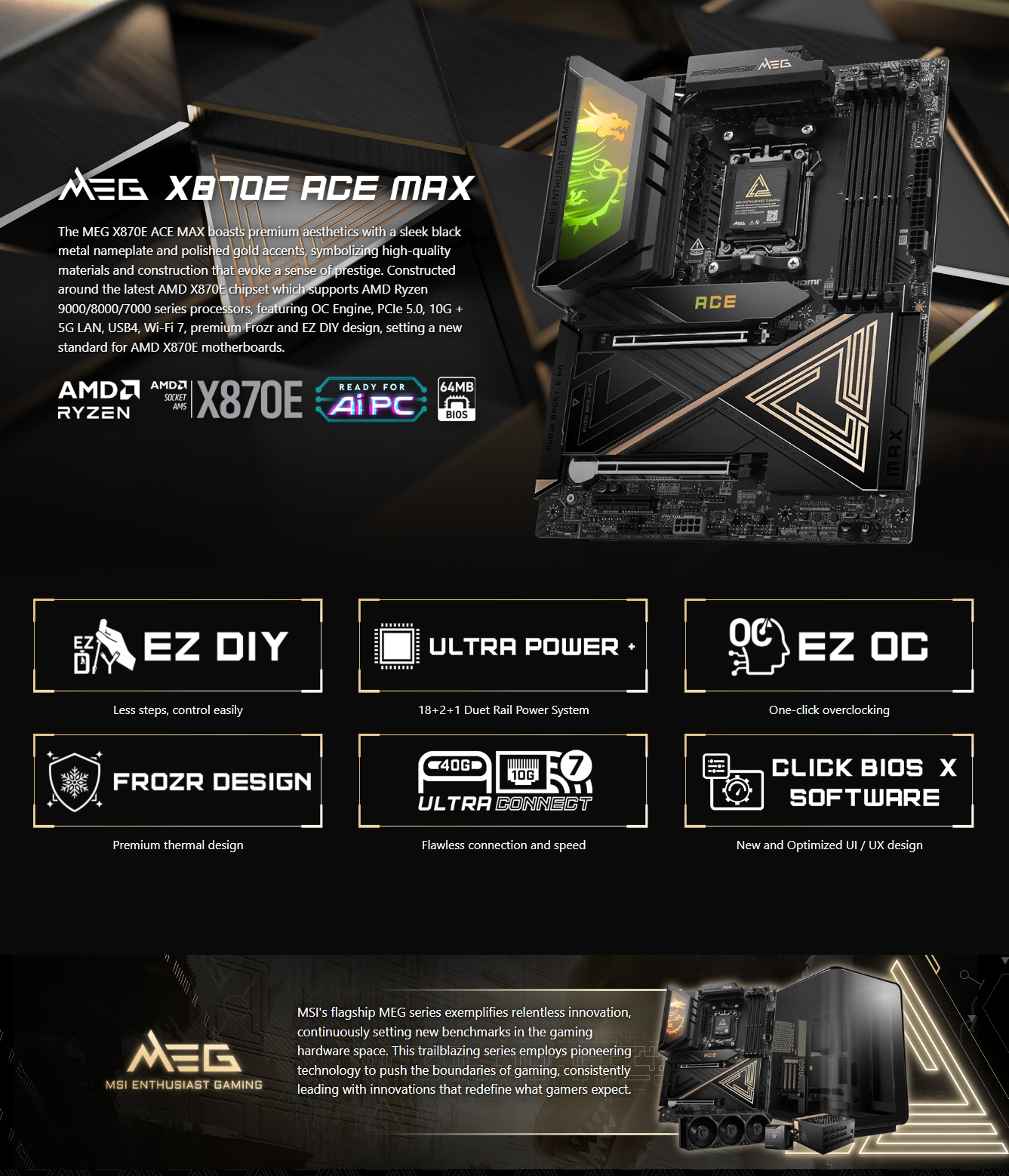 MSI MEG X870E ACE MAX AM5 ATX Motherboard