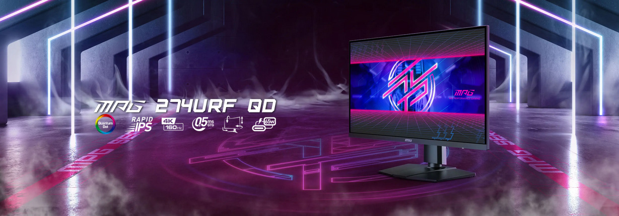 MSI MPG 274URF QD 27" 160Hz 4K UHD 0.5ms HDR400 USB-C 65W Gaming Monitor