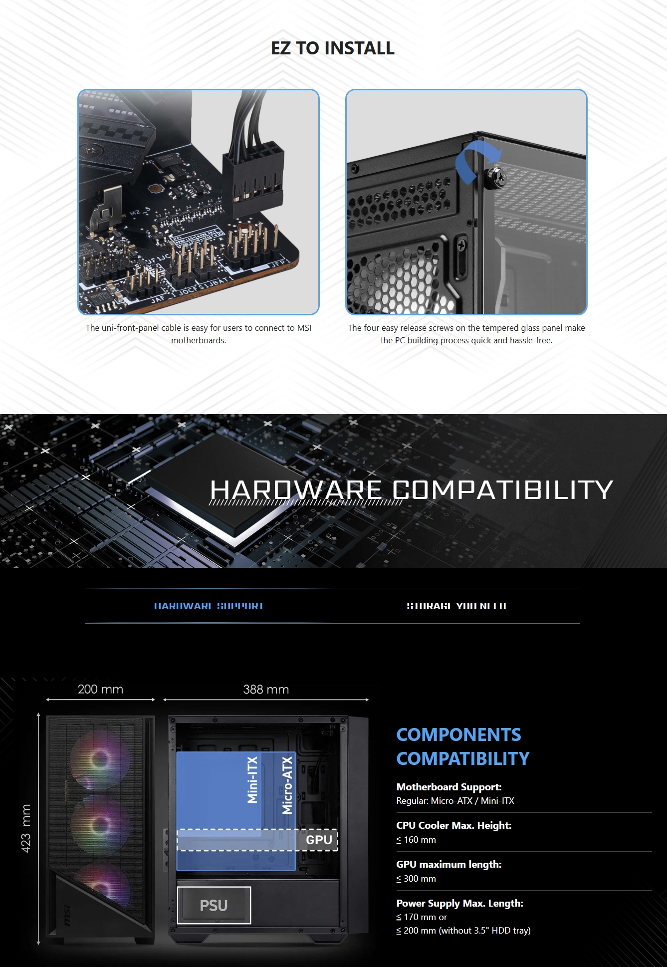 MSI PRO FORGE M051A Micro-ATX Mini Tower Case