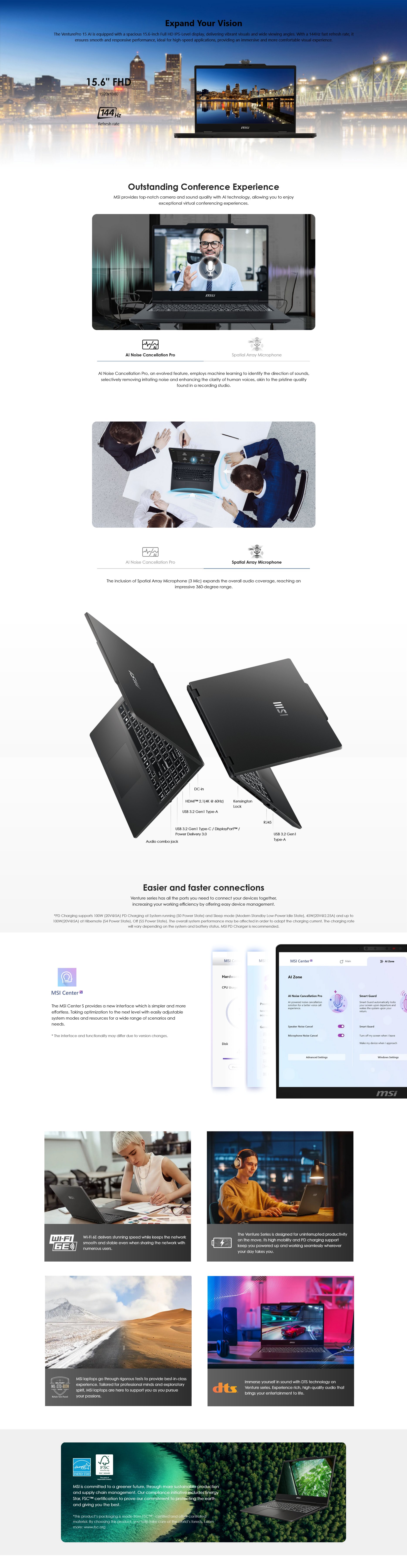 MSI VenturePro 15 AI 15.6