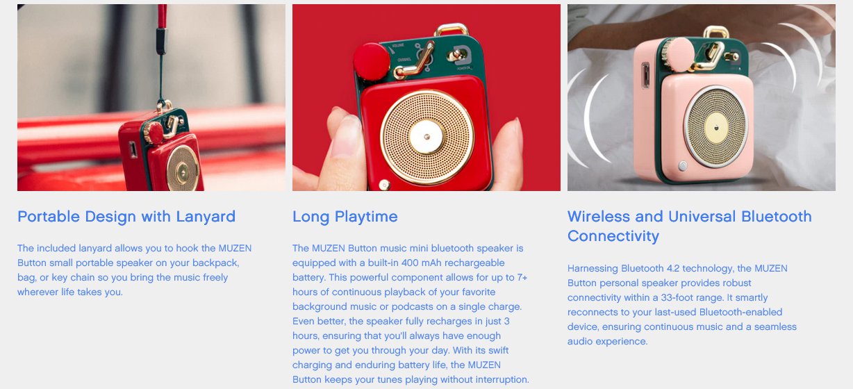 MUZEN Button Mini Bluetooth Speaker - Yellow