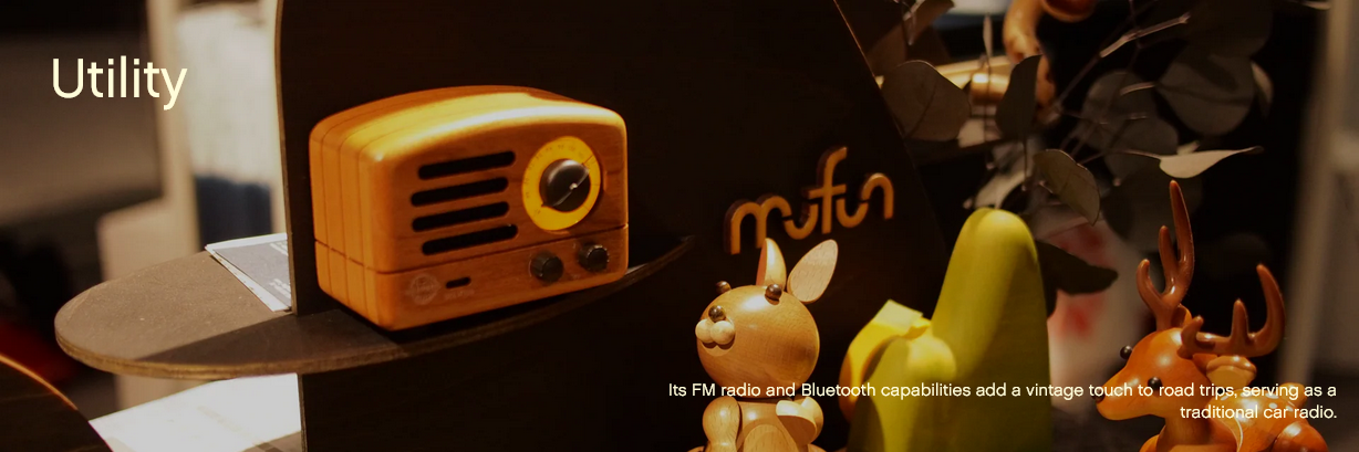 MUZEN OTR Wood Portable FM Radio Bluetooth Speaker - Rosewood