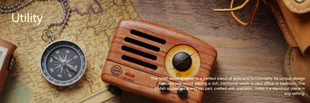 MUZEN OTR Wood Portable FM Radio Bluetooth Speaker - Rosewood