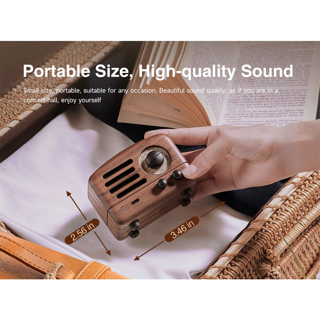 MUZEN OTR Wood Portable FM Radio Bluetooth Speaker - Rosewood - MW