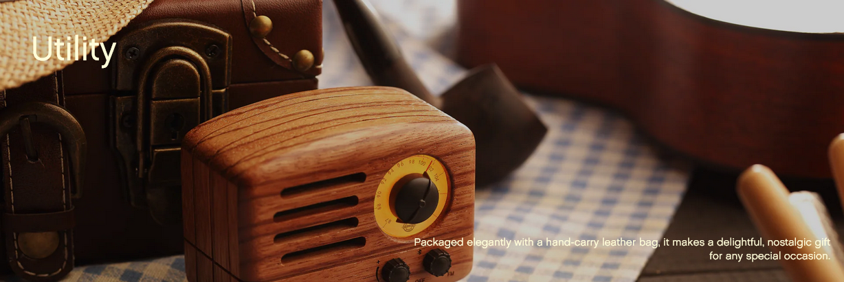 MUZEN OTR Wood Portable FM Radio Bluetooth Speaker - Rosewood