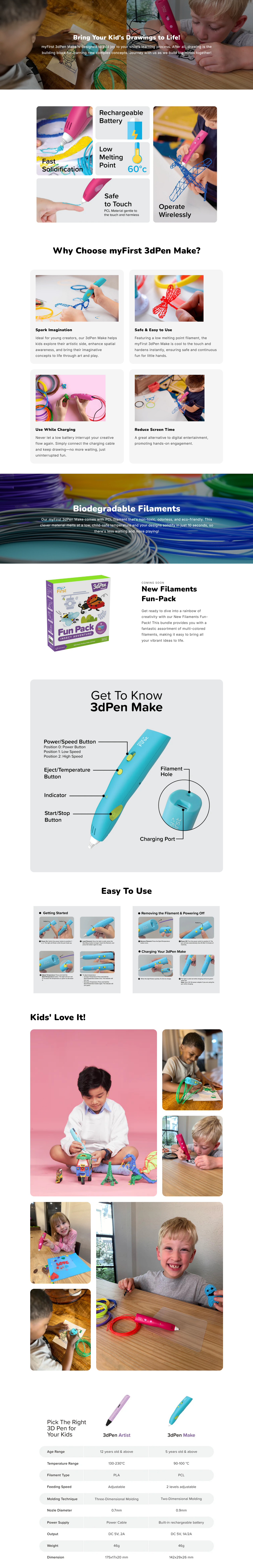 myFirst Filament 3D Pen - Blue