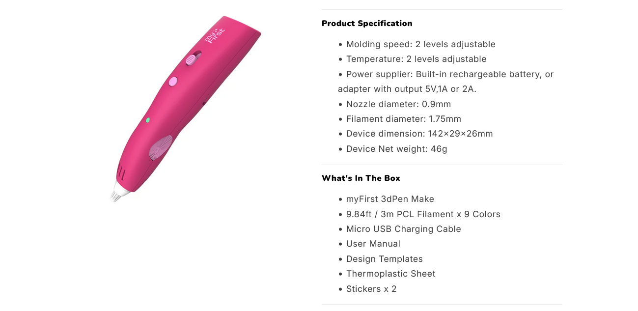 myFirst Filament 3D Pen - Red