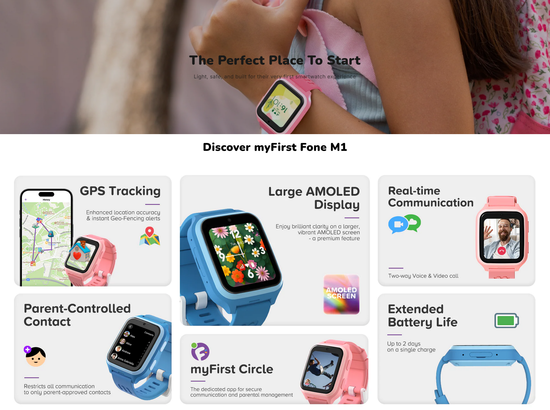 myFirst Fone M1 Smart Watch - Sakura Pink