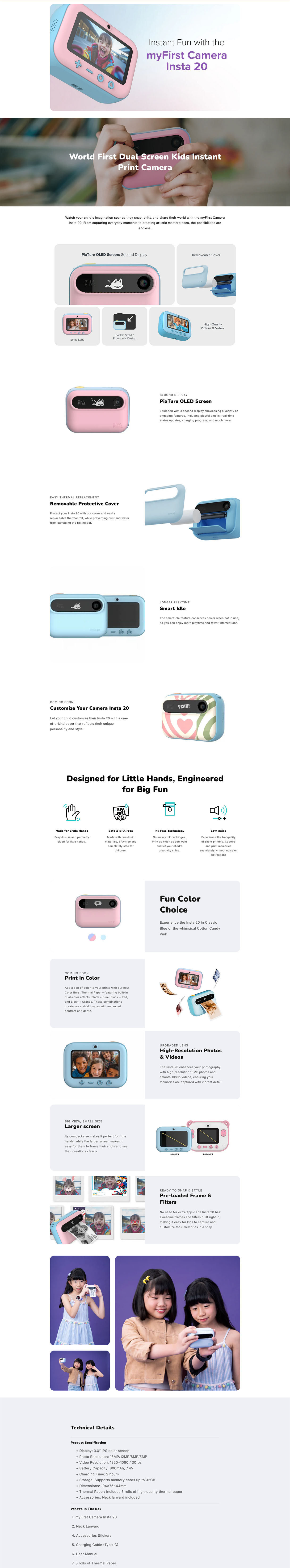 myFirst Kids Camera Insta 20 - Cotton Candy