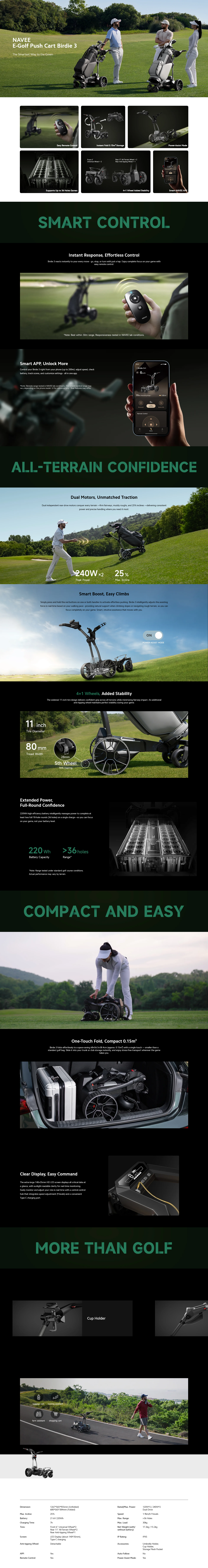 Navee Birdie 3 Electric Golf Push Cart